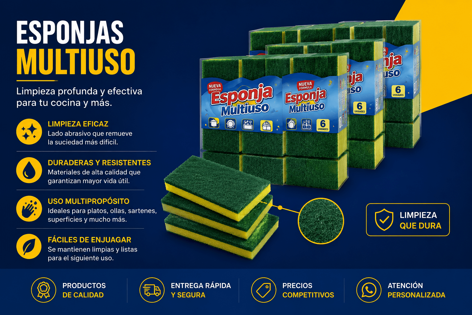 Esponjas de limpieza de doble uso